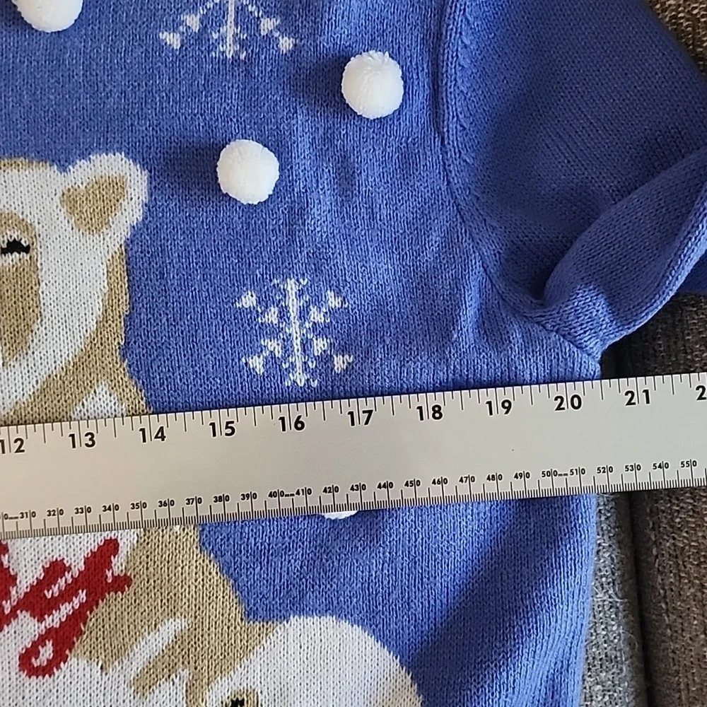 Blue Polar Bear Oversized Christmas Sweater - Picture 5 of 6